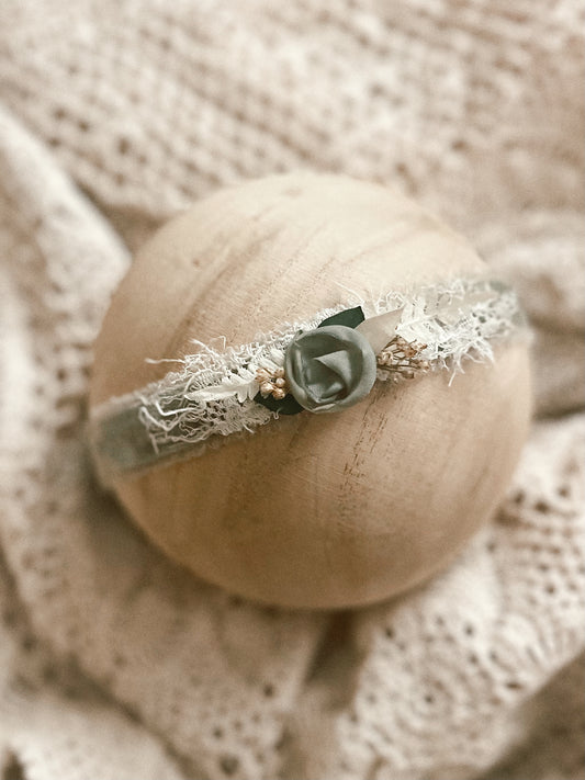 Iced Sage Velvet band